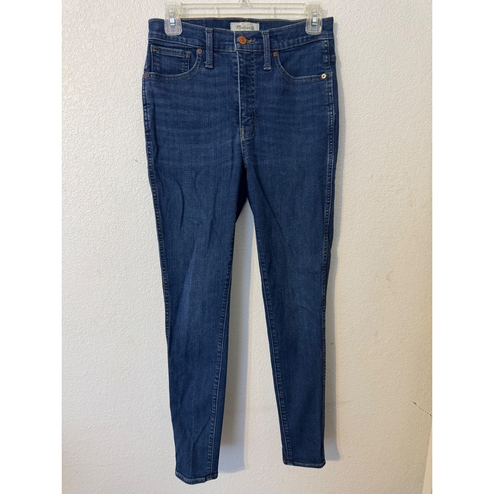 Madewell Womens 10 High Rise Skinny Jeans Blue Denim‎ Stretch